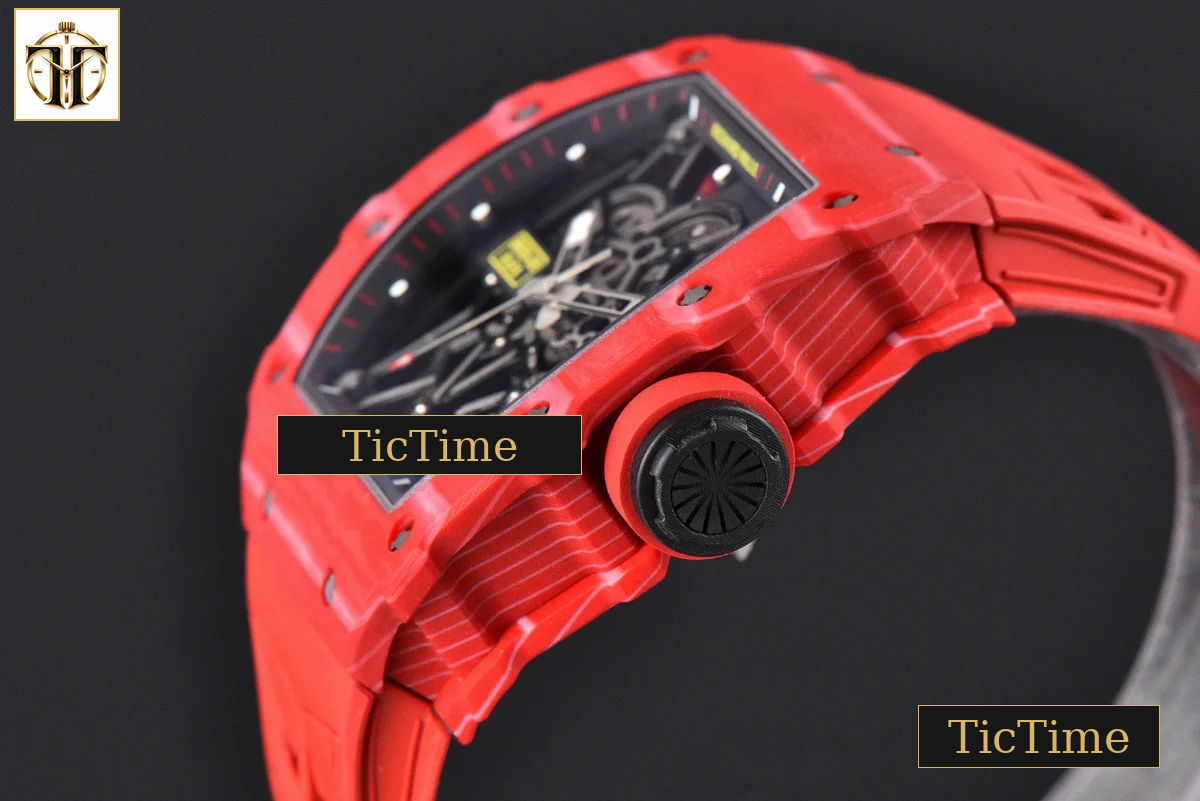 NTPT RM035-02 ZF Red Bezel Black Skeleton Dial Red Crown Red Rubber Strap V7 RMAL1 — foto 13