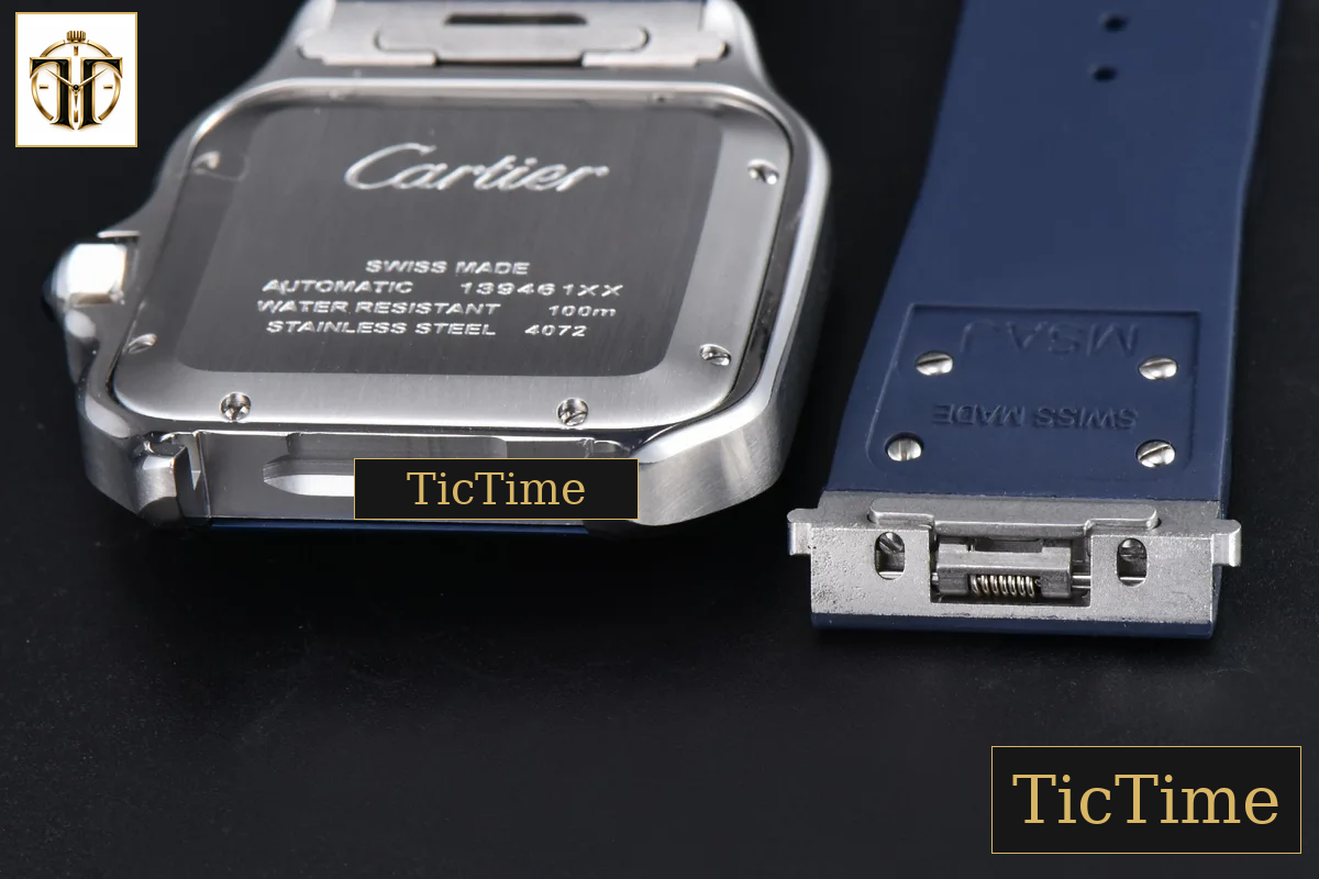 Santos de Cartier XL 40mm AF SS Blue Dial Blue Bezel Blue Rubber Strap Miyota 9015 — foto 22