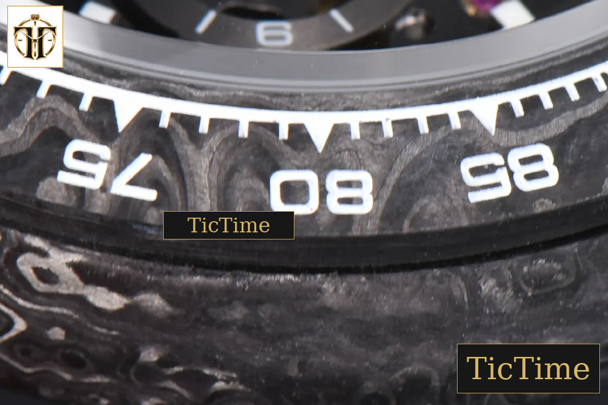 Daytona Montoya Carbon Fiber 40mm DIWF Skeleton Dial Blue Hand Black Nylon Strap 4130 — foto 17