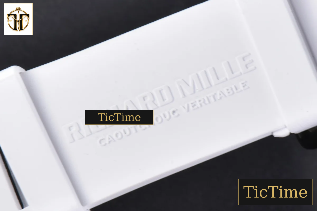 NTPT RM055 43mm ZF White/Pink Bezel White Crown White Rubber Strap V6 RMUL2 — foto 27