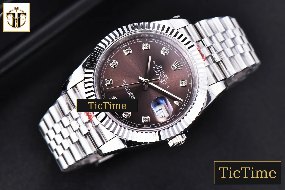 Datejust 41mm GMF SS Borwn Dial Diamond Marker Fluted Bezel Jubille Bracelet VR3235 — foto 4