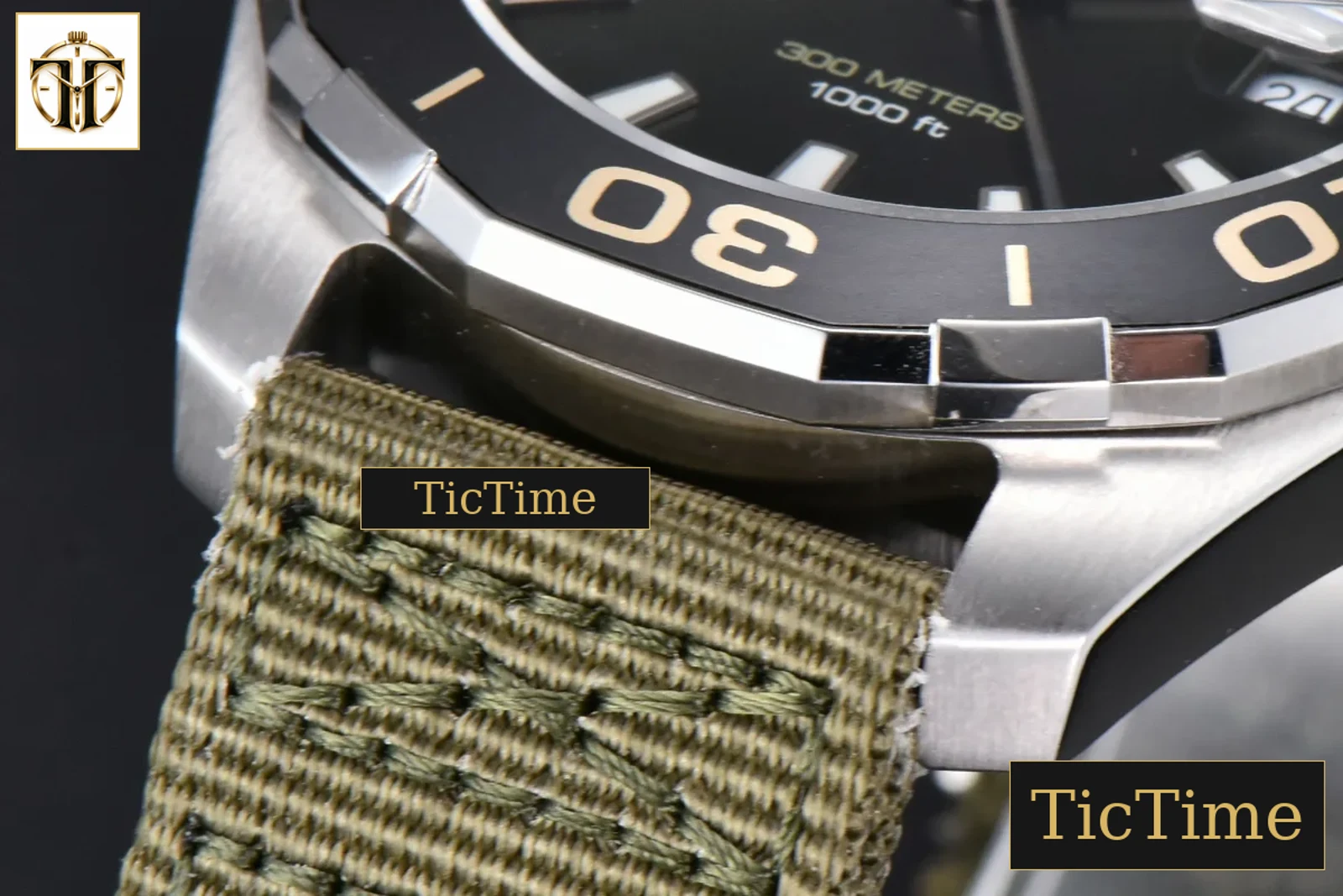 Aquaracer 300M 41mm OF Black Dial Green Nylon Strap SW200 — foto 10