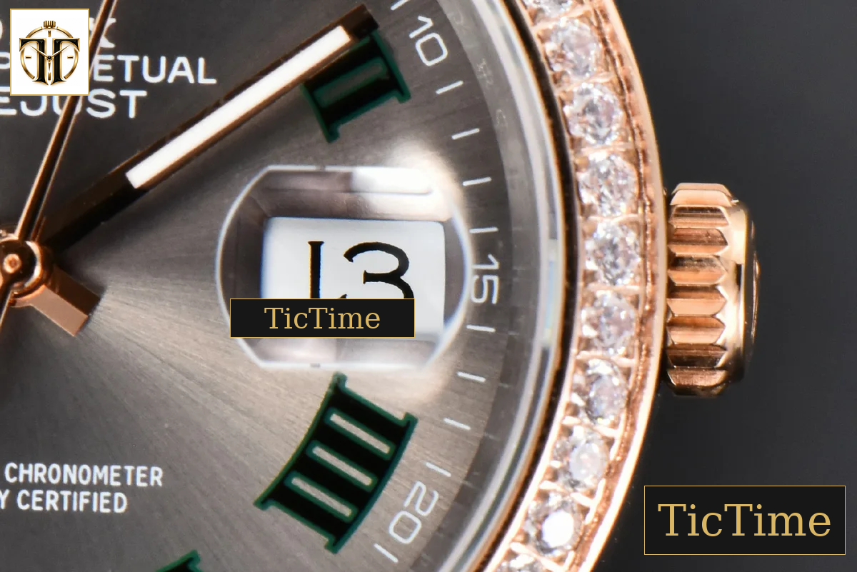 DateJust 36mm BPF RG/SS Diamond Bezel Gray Wimbledon Dial Oyster Bracelet A2824 — foto 9