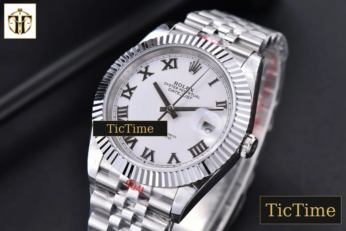 Datejust 41mm GMF SS White Dial Roma Marker Fluted Bezel Jubille Bracelet VR3235 — foto 5