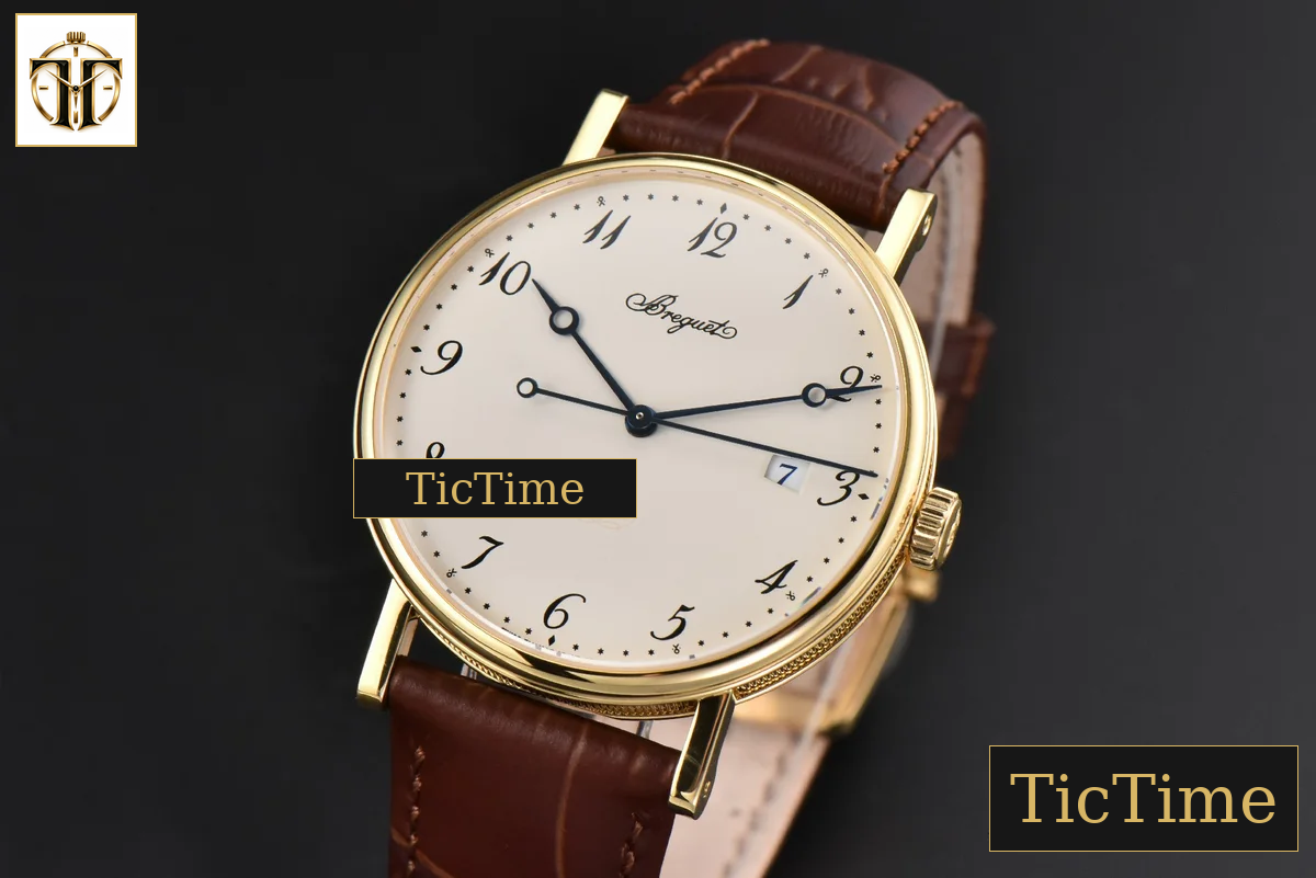 Classique 5177 38mm LTF YG White Dial Digital Marker Brown Leather Strap MY9015 — foto 4