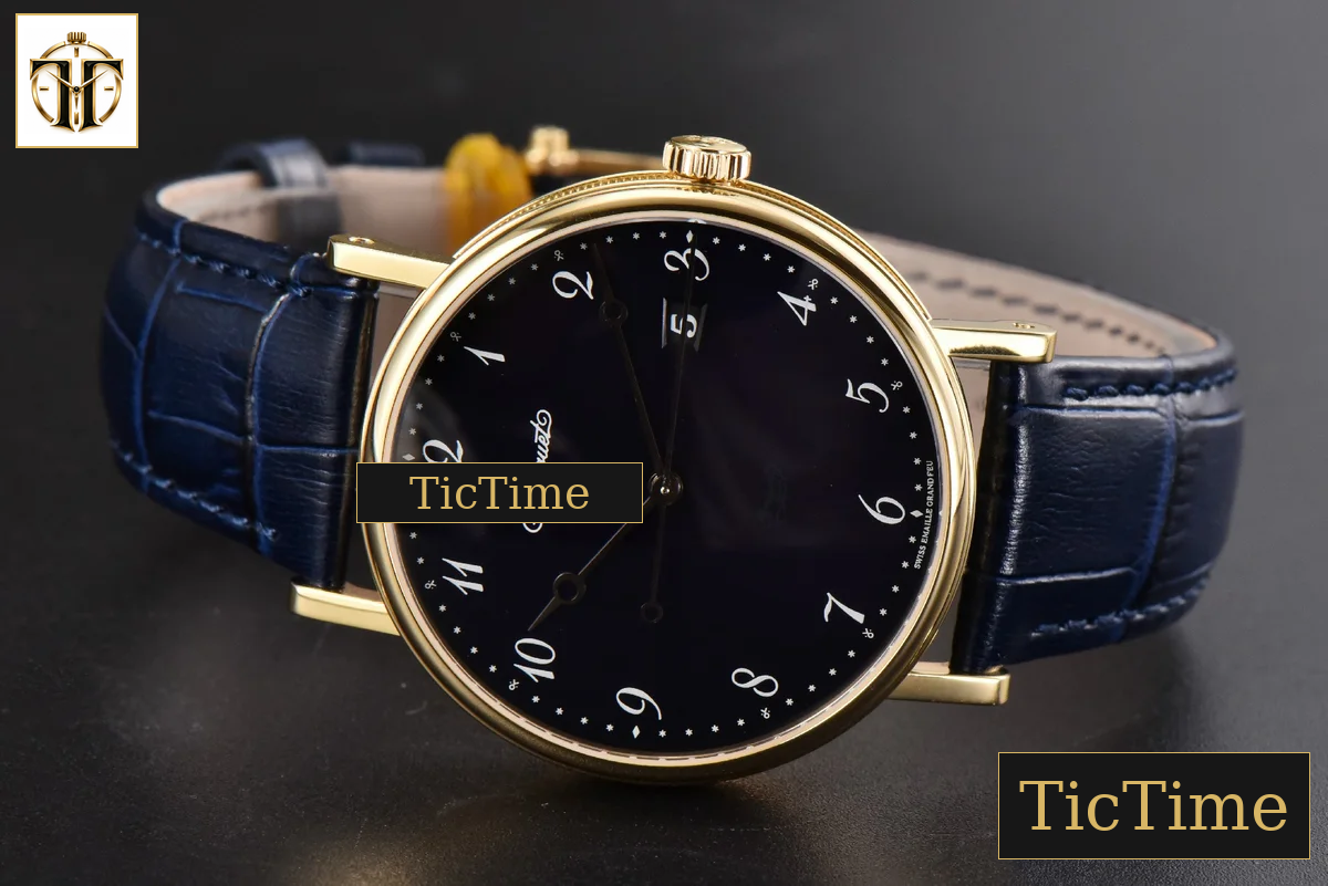 Classique 5177 38mm LTF YG Black Dial Digital Marker Blue Leather Strap MY9015 — foto 12