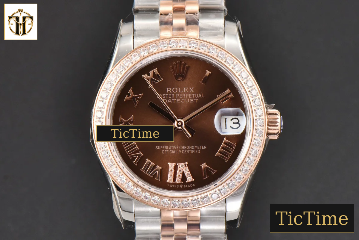 DateJust Ladies 904L 31mm WF RG/SS Diamond Brown Dial Diamond Roma Marker Jubilee Bracelet A2671 — foto 2