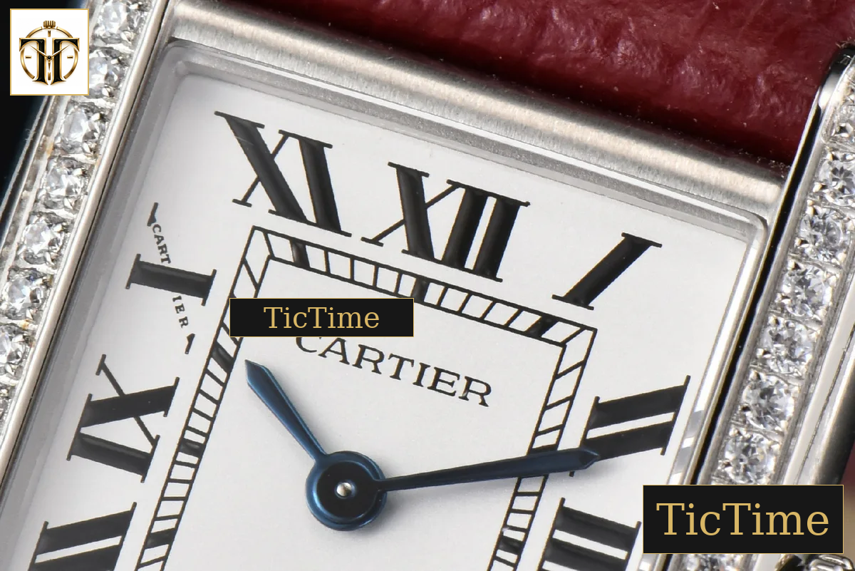 Tank Must Small 29.5×22mm K11F Diamond White Dial Red Litchi Grained Strap Quartz — foto 5