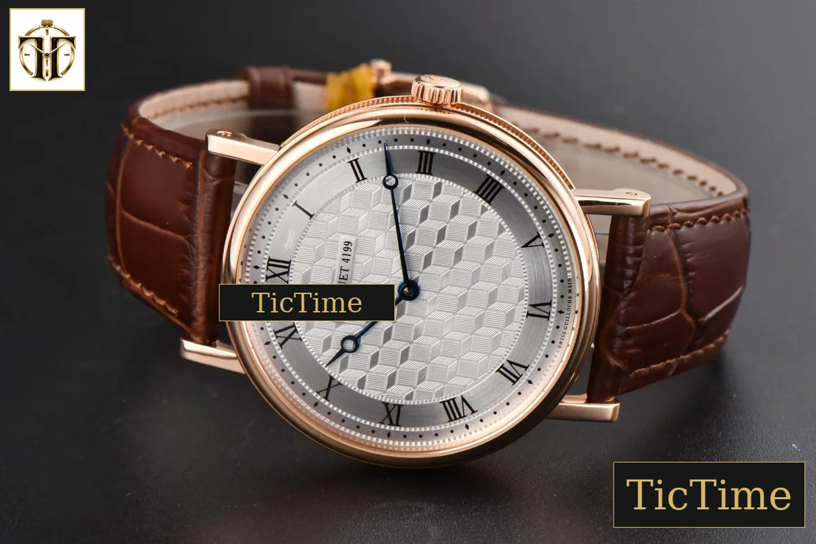 Classique 5157 38mm LTF RG White Textured Dial Roma Marker Brown Leather Strap MY9015 — foto 12