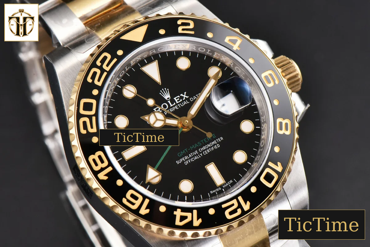GMT Master II 116713 40mm Clean Factory YG/SS 904L Black Dial Oyster Bracelet VR3186 — foto 12