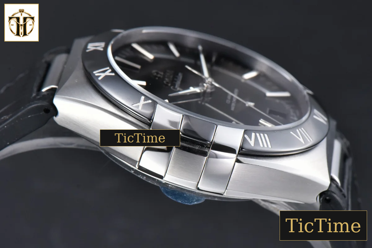 Constellation 41mm VSF Black Ceramic Black Dial Black Gummy Strap A8900 — foto 12