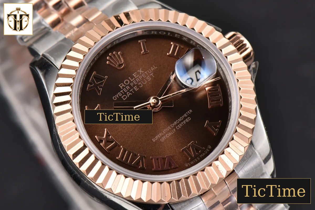 DateJust Ladies 28mm WF RG/SS Brown Dial Roma Marker Jubilee Bracelet A2236 — foto 13