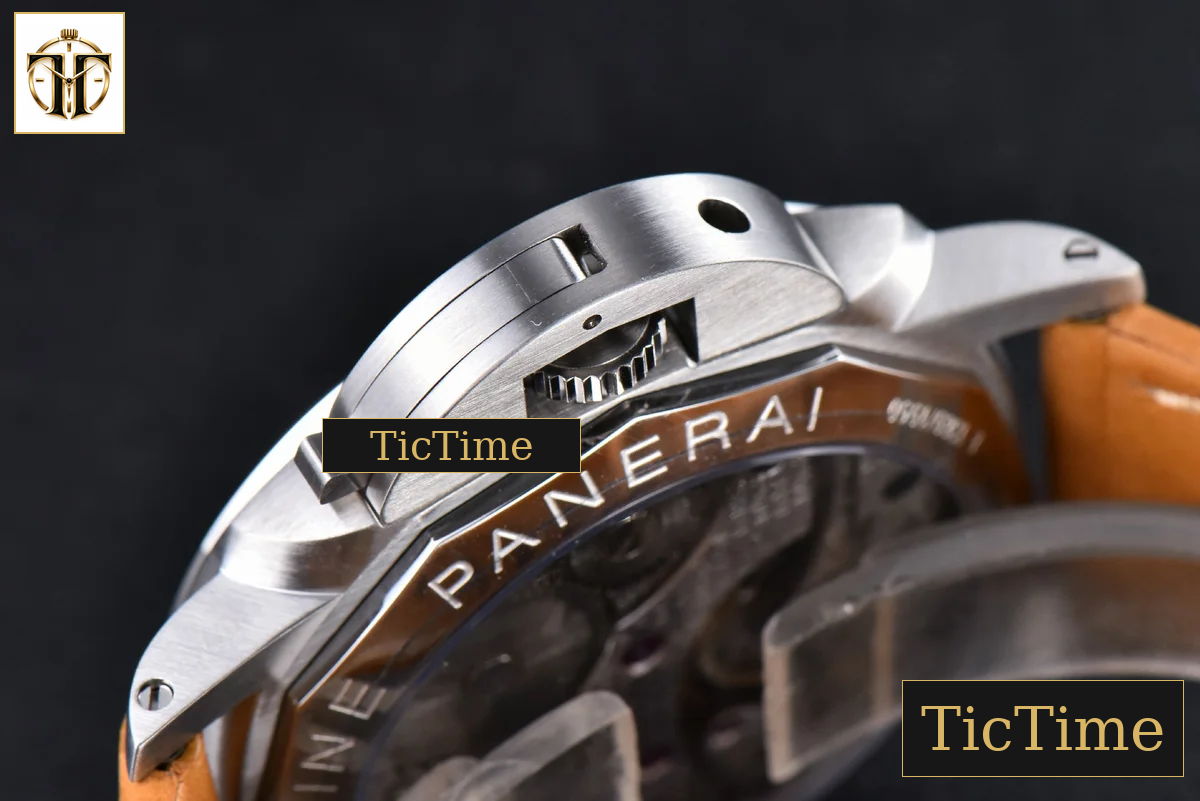 E Luminor 1950 PAM127 47mm XF Black Dial Brown Leather Strap A6497 — foto 11