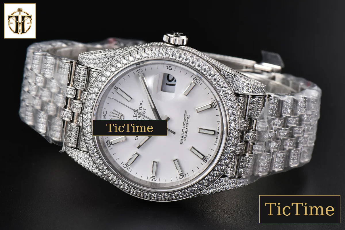 Datejust Full 41mm GMF Diamond White Dial Jubilee Bracelet A2824 — foto 16