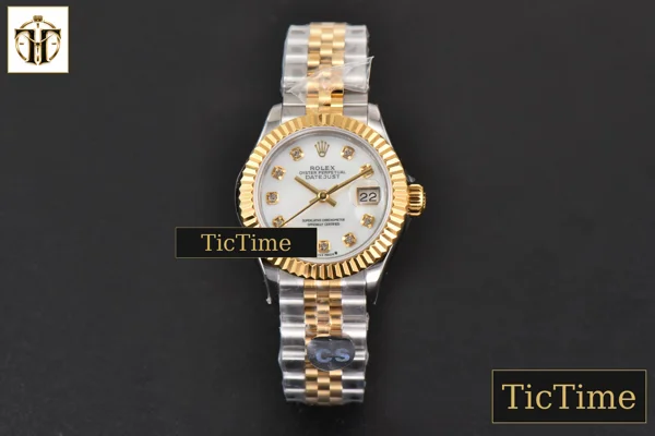 Foto frontal — DateJust Ladies 28mm WF YG/SS MOP Dial Diamond Marker Jubilee Bracelet A2236