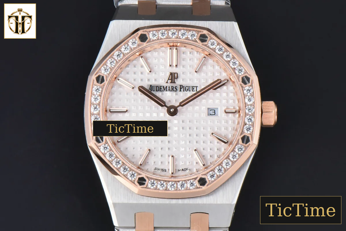 Royal Oak Ladies 67651SR 33mm ZF RG/SS Diamond White Dial RG/SS Bracelet Quartz — foto 2