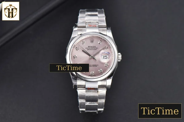 Foto frontal — DateJust 36mm GMF SS Smooth Bezel Silver Dial Diamond Marker Oyster Bracelet VR3235