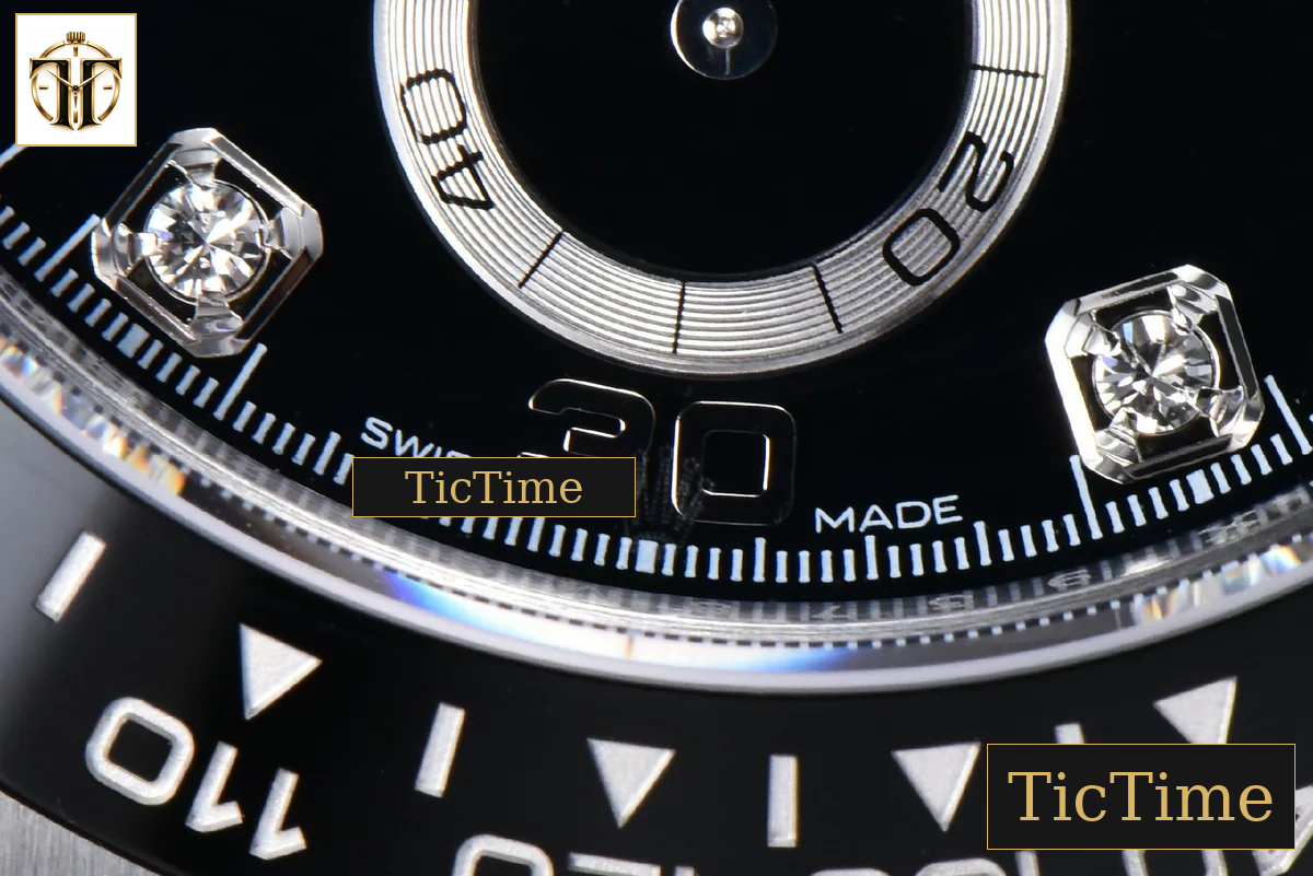 Daytona 116519 40mm APSF SS Black Dial Ceramic Bezel Diamond Marker Oysterflex Strap Tungsten Version SH4130 — foto 10