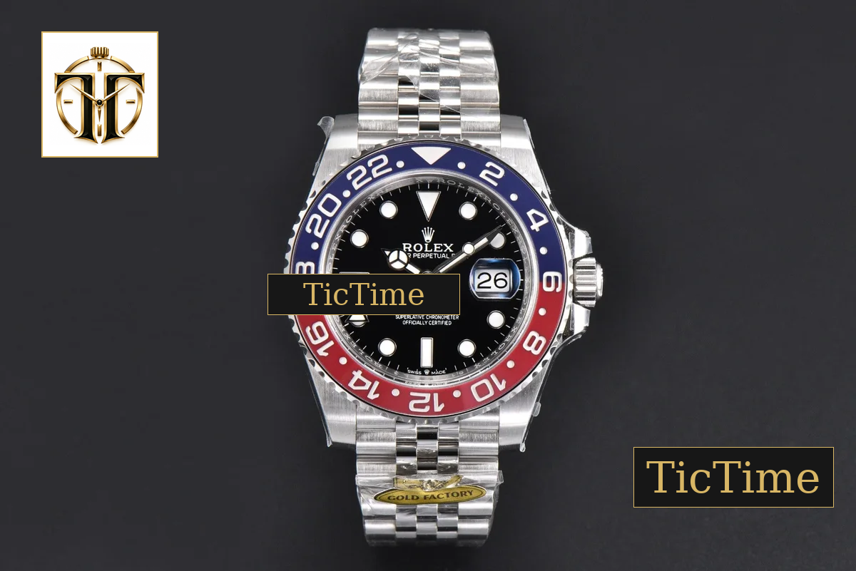 GMT Master BLRO Pepsi 126710 Gold Factory Red/Blue Bezel Jubilee Bracelet V4 — foto 3