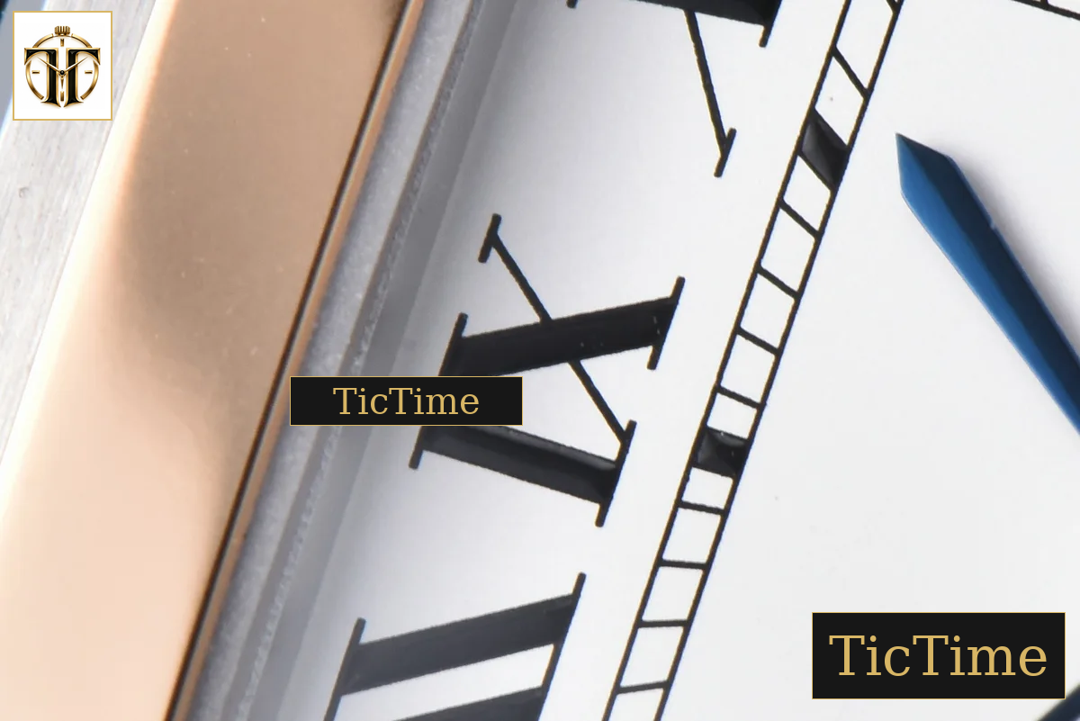 Santos de Cartier Medium 35mm AF SS White Dial RG Bezel Orange Leather Strap Miyota 9015 — foto 5