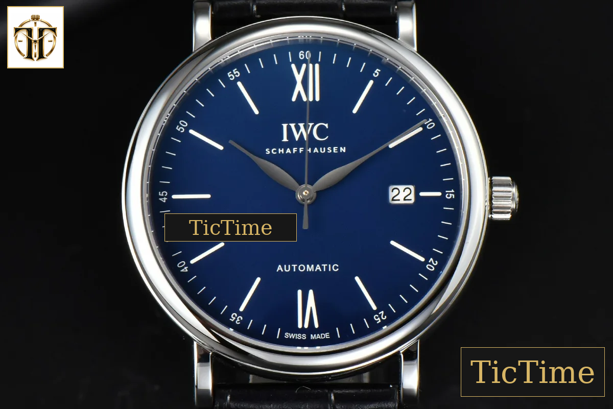 Portofino Automatic 40mm ZF Blue Dial White Marker Black Croc Strap A9019 — foto 2