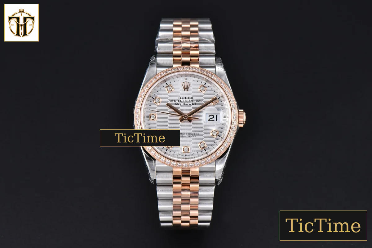 DateJust 126231 36mm VSF RG/SS Diamond Silver Motif Dial Diamond Marker Jubilee Bracelet VS3235 — foto 3