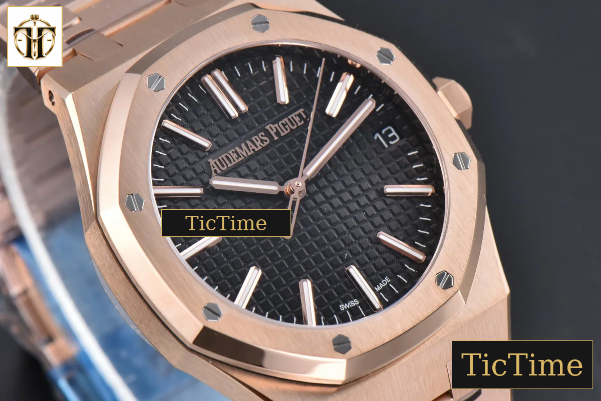 Royal Oak “50th Anniversary” 15510 41mm APSF RG Black Dial RG Bracelet V2 Free Sprung SA4302 — foto 12