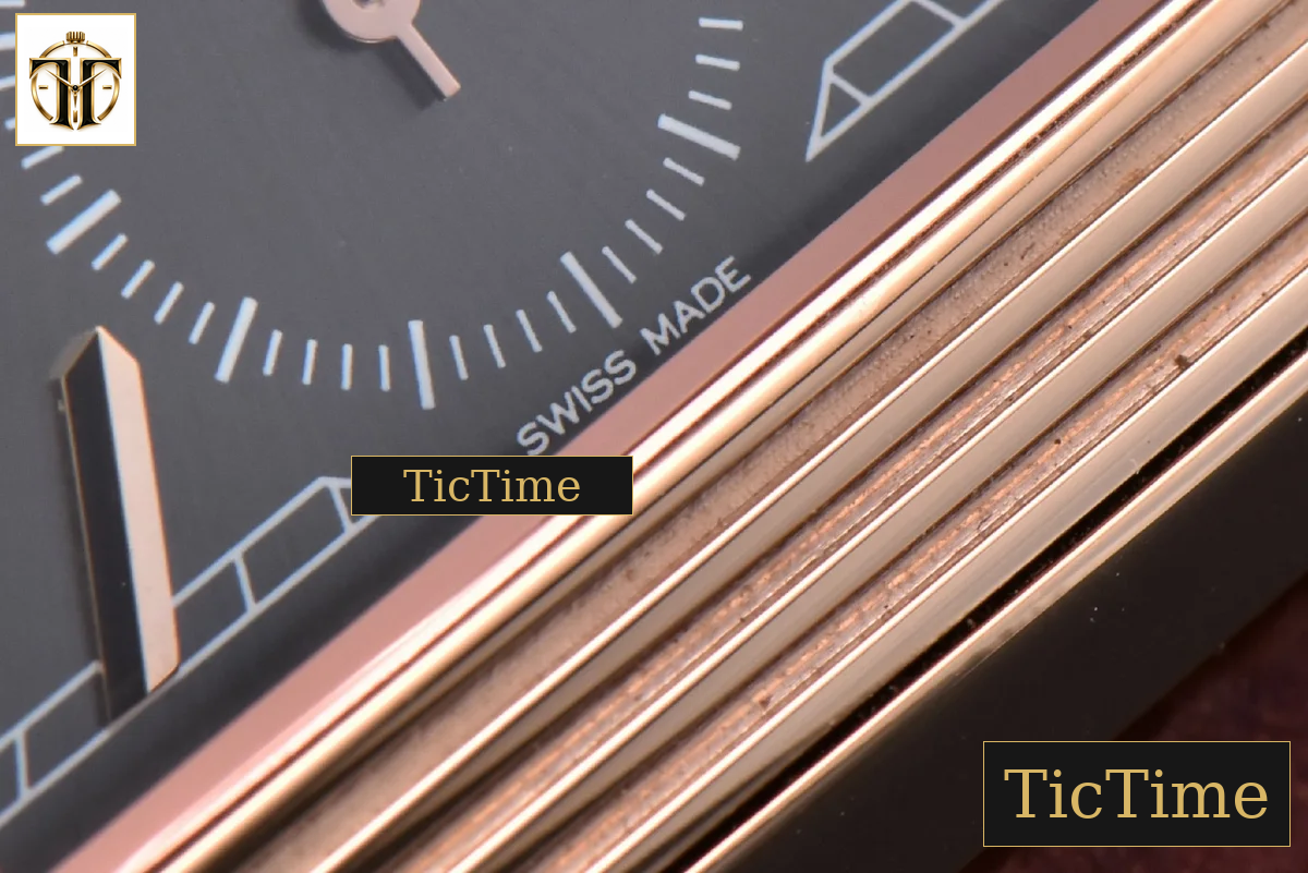 Master Reverso Tribute Small Seconds 30x47mm MGF RG Gray Dial Brown Leather Strap A854A — foto 8