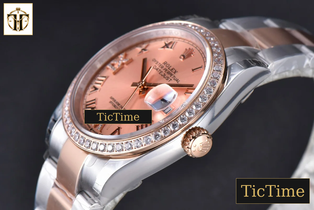 DateJust 36mm EWF SS/RG RG Dial Diamond Roma Marker Diamond Bezel Oyster Bracelet A3235 — foto 14