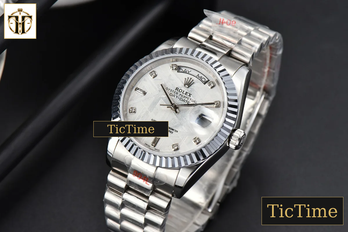 DayDate 36mm GMF SS Meteorite Dial Diamond Marker SS Bracelet A3235 — foto 5