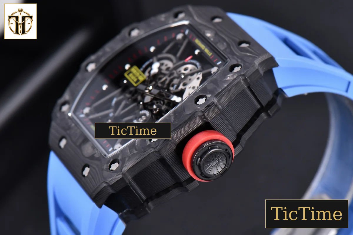 RM035-02 KVF Skeleton Dial Red Blue Rubber Strap V3 Miyota8215 — foto 12