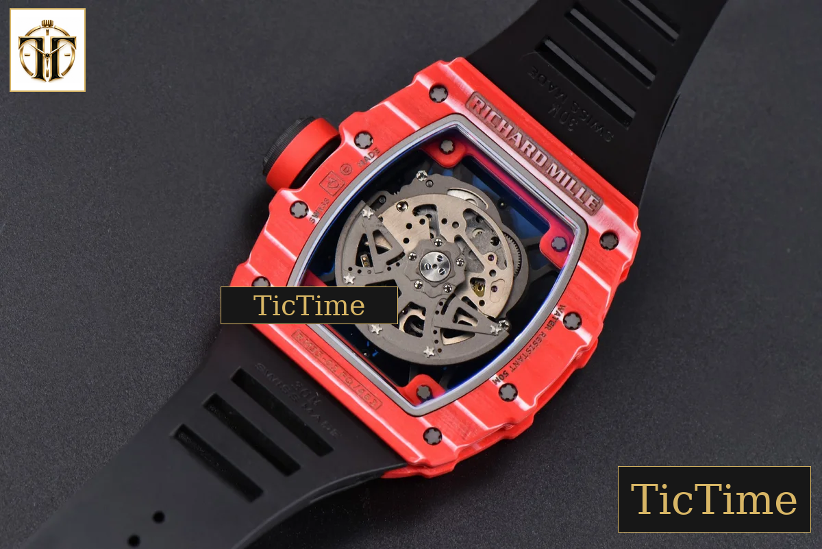 NTPT RM035-02 ZF Red Skeleton Dial Black Rubber Strap RMAL1 — foto 21