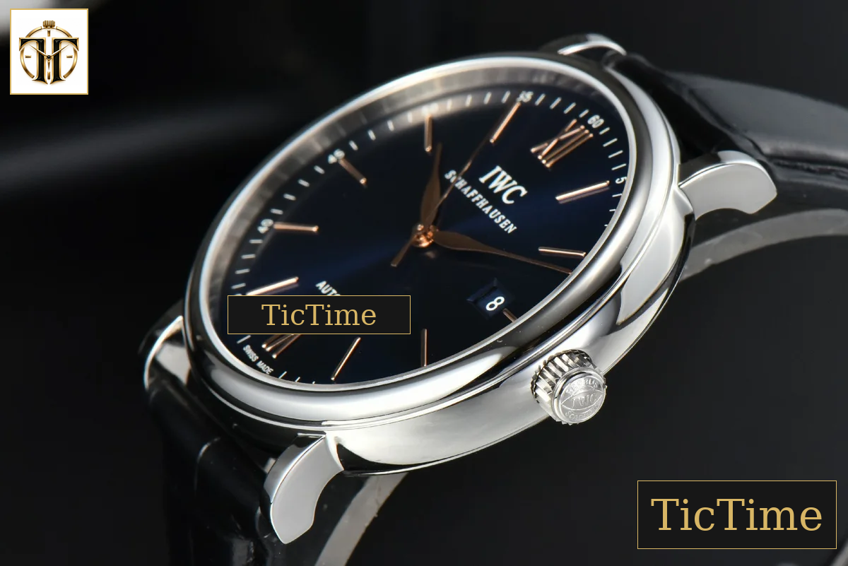 Portofino Automatic 40mm ZF Blue Dial RG Hands Black Croc Strap A9019 — foto 9
