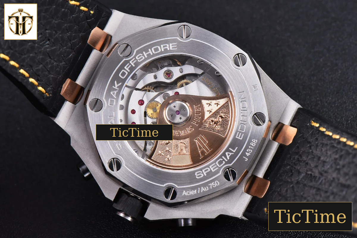 Royal Oak Offshore 26471SR 44mm JF RG Blue Dial Black Leather Strap A3126 — foto 17