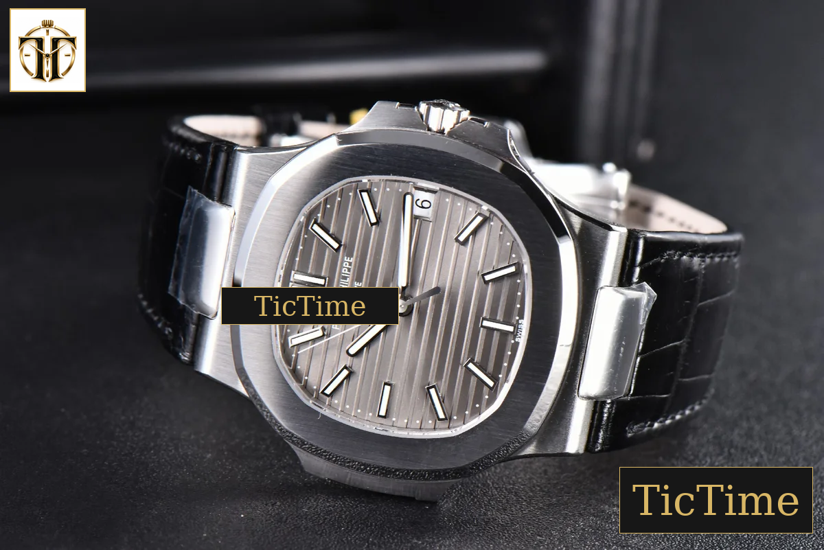 Nautilus 5711 40mm 3KF Gray Dial Black Leather Strap V3 A324 — foto 15