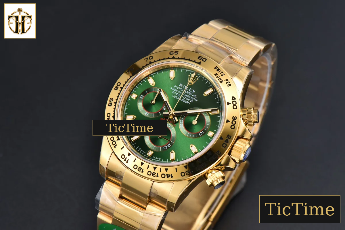 Daytona 116508 APSF YG Green Dial Lume Marker YG Bracelet SH4130 — foto 5