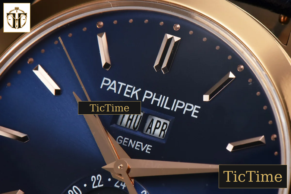 Annual Calendar Moonphase 5396 38.5mm ZF RG Blue Stick Dial Blue Leather Strap MY9015 — foto 5