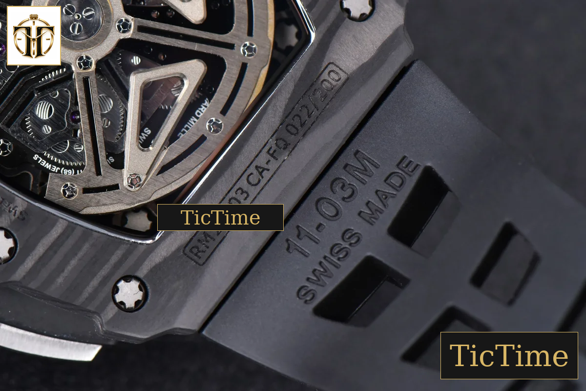 NTPT Chrono RM011 KVF Skeleton Dial RG Crown Black Rubber Strap V2 A7750 — foto 17