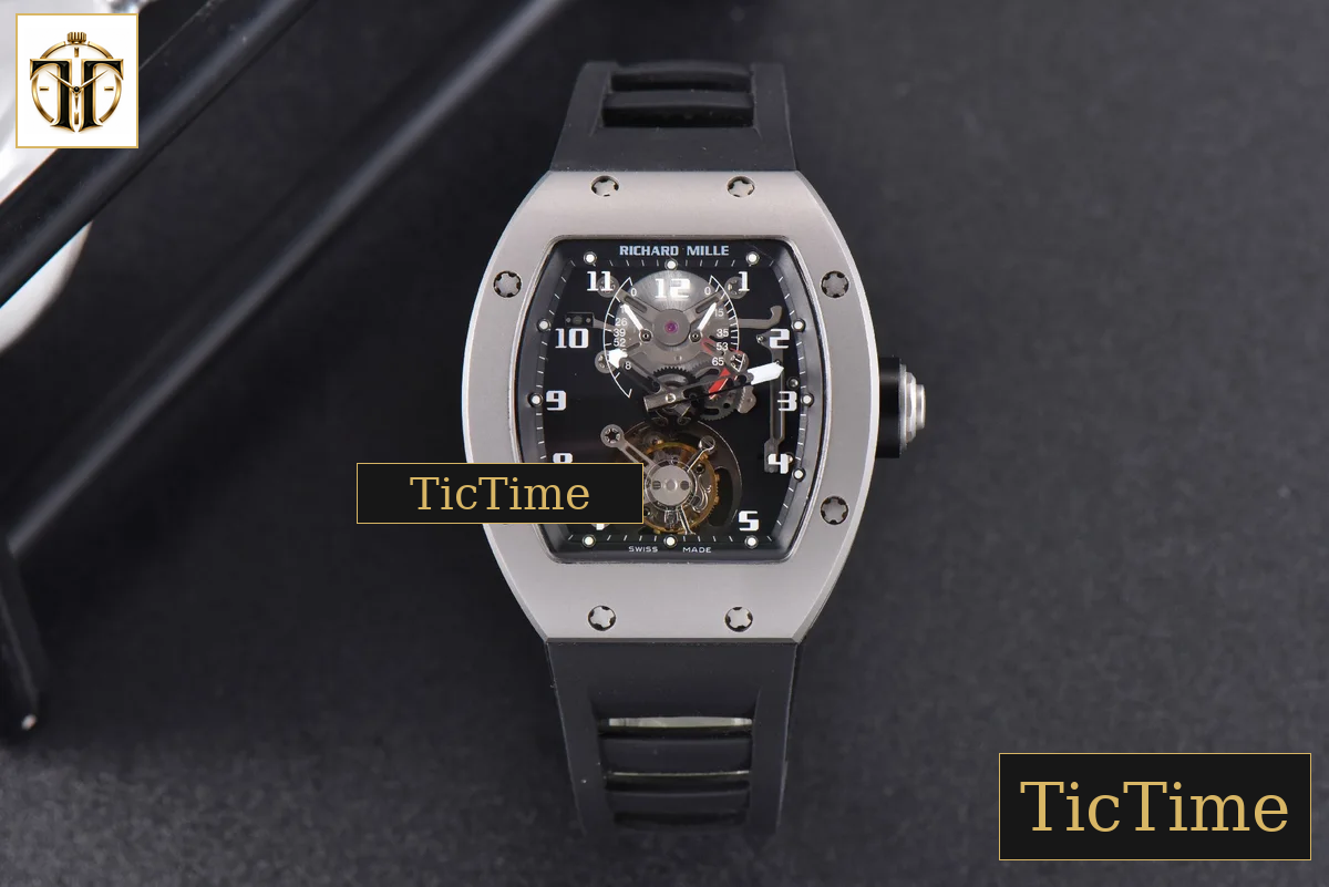 Tourbillon RM001 47mm JBF Titanium Black Skeleton Dial Black Rubber Strap — foto 3