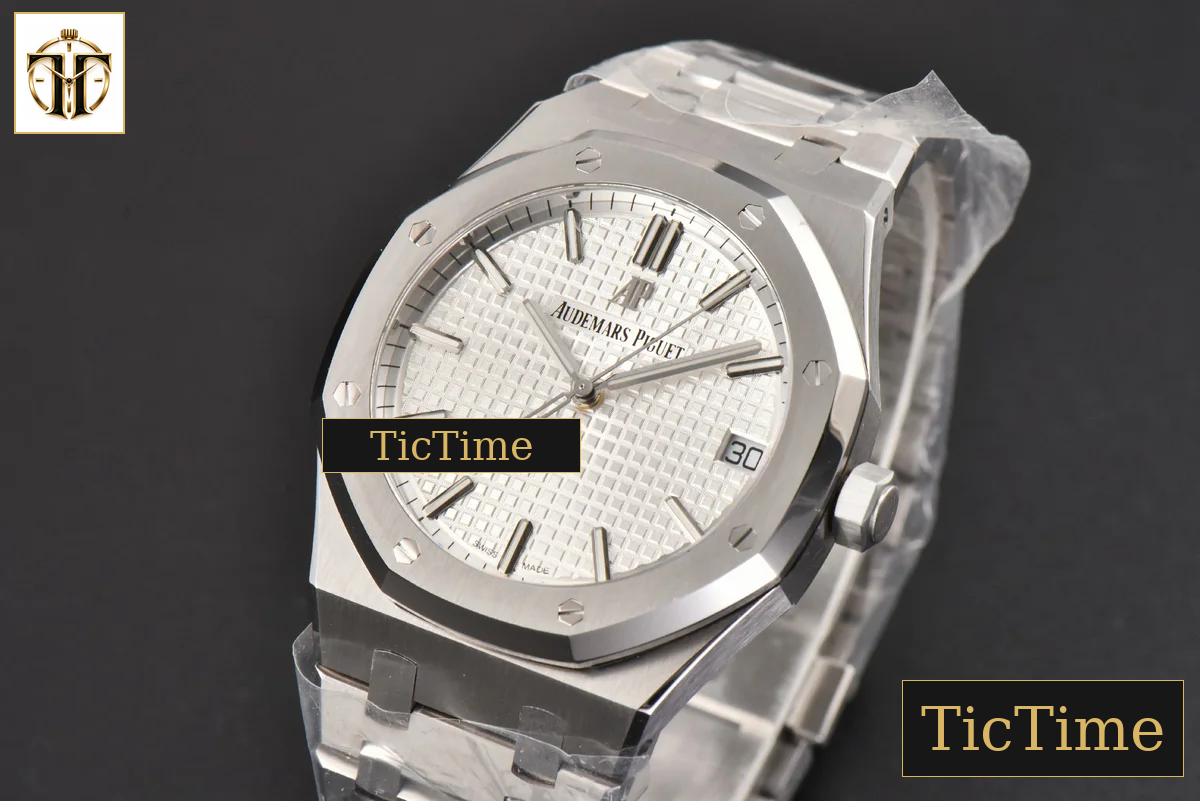 Royal Oak 15500 41mm ZF White Textured Dial SS Bracelet (V2 free sprung ) A4302 — foto 4