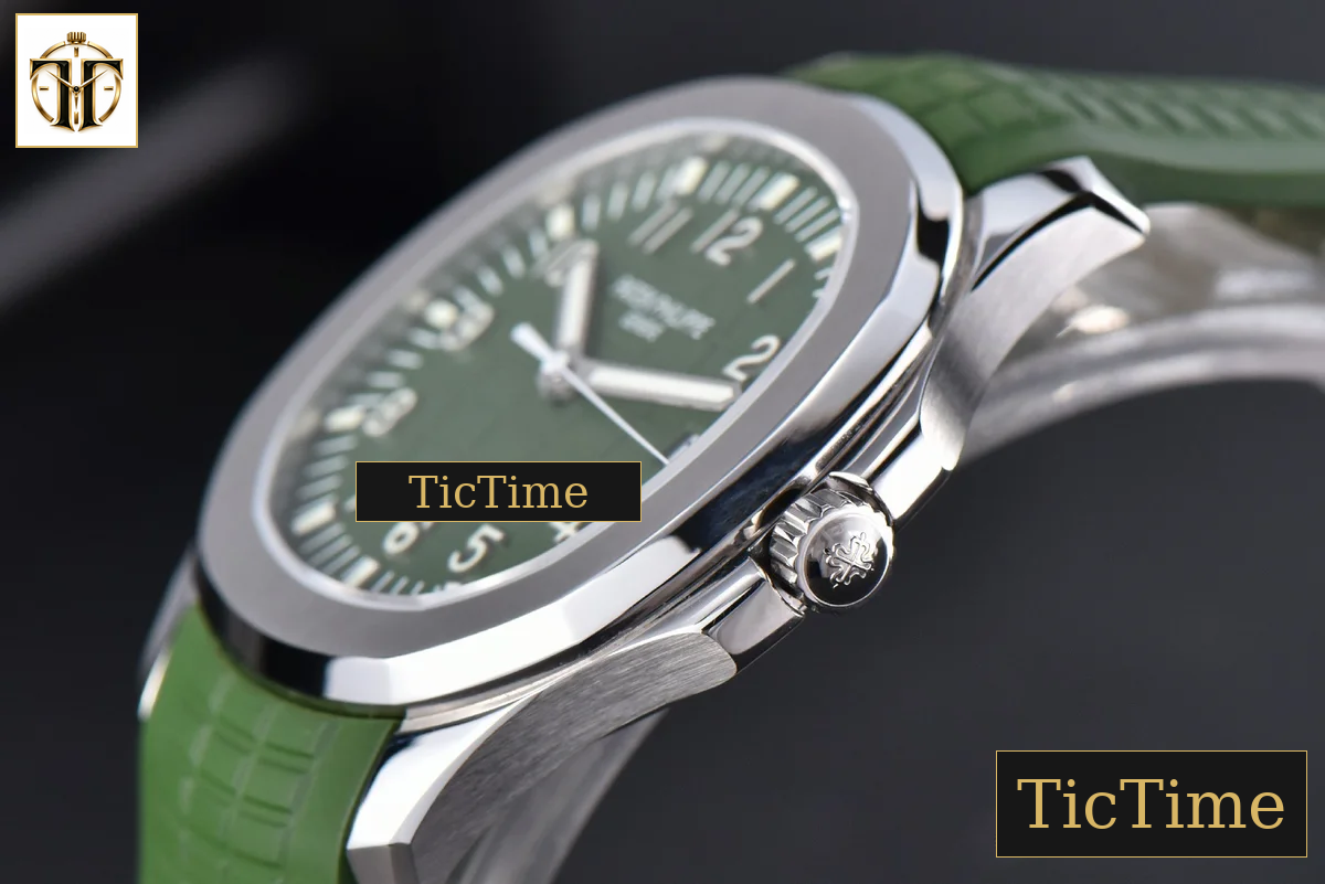 Aquanaut 5168 42mm ZF Green Dial Green Rubber Strap A324 — foto 9