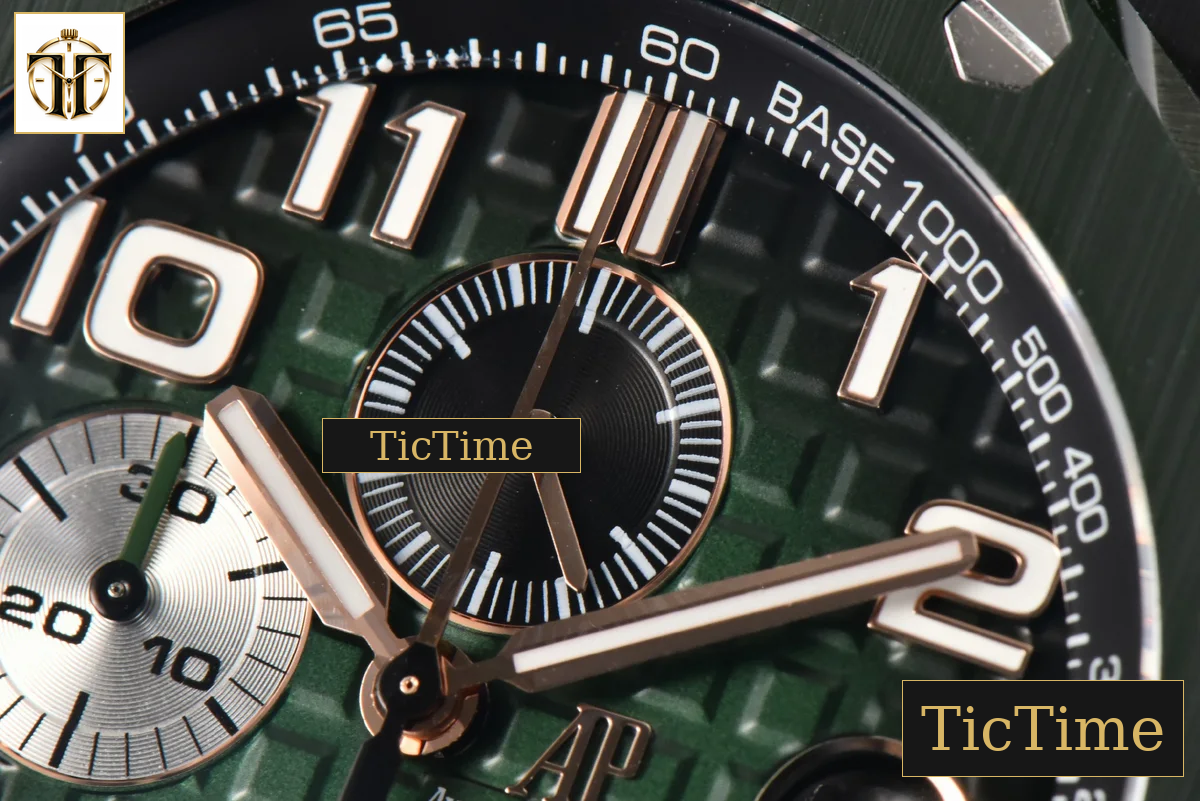 Royal Oak Offshore 26405 44mm RSF Green Dial Silver Subdial Green Rubber Strap A3126 — foto 5