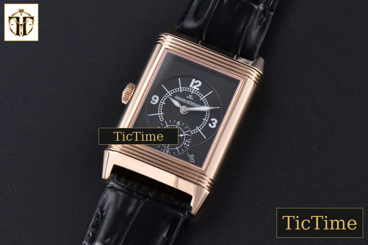 Master Reverso Tribute Small Seconds 30x47mm MGF RG White Dial Black Leather Strap A854A — foto 17