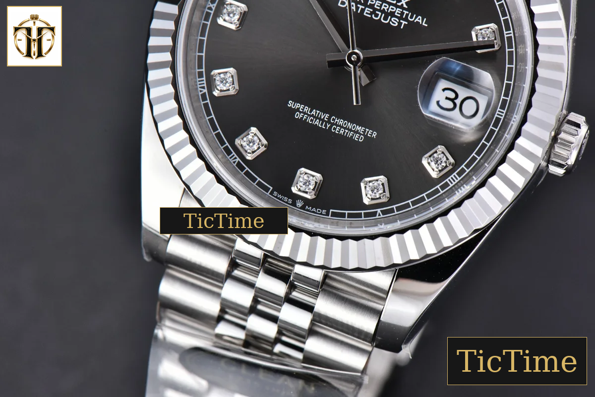 DateJust 904L 126334 41mm CF Gray Dial Diamond Marker Jubilee Bracelet VR3235 — foto 9