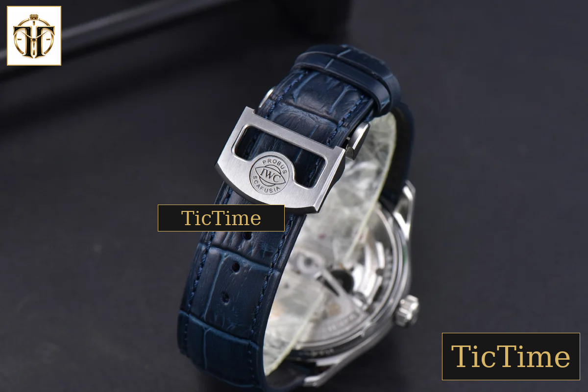 Portuguese PR IW500107 42mm ZF White Dial Blue Marker Blue Leather Strap A51011 — foto 23
