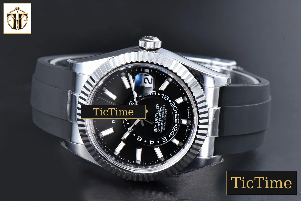 Sky-Dweller 336239 42mm ZF SS Black Dial Rubber Oysterflex Strap (Tungsten) — foto 15
