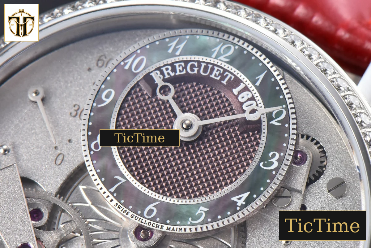 Tradition 7038BB 40mm ZF Diamond White Dial Red Leather Strap A505 — foto 4
