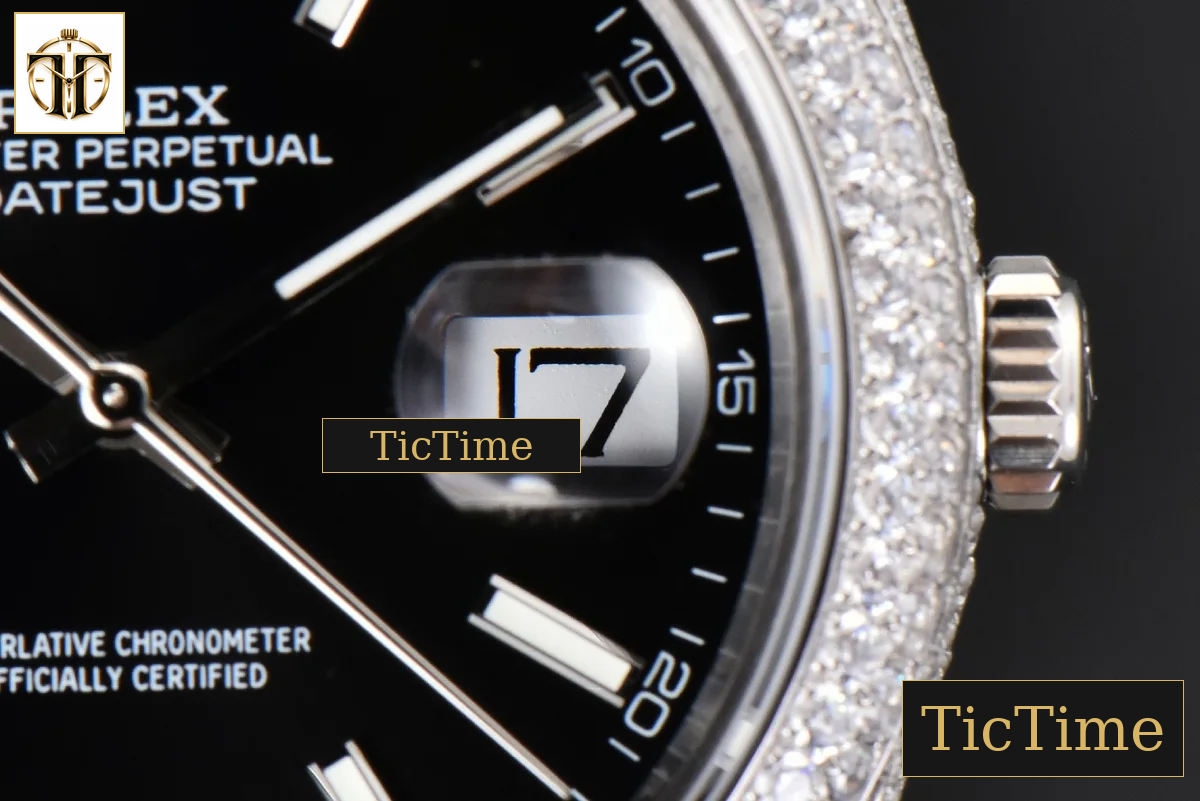 Datejust Full 41mm GMF Diamond Black Dial Jubilee Bracelet A2824 — foto 9