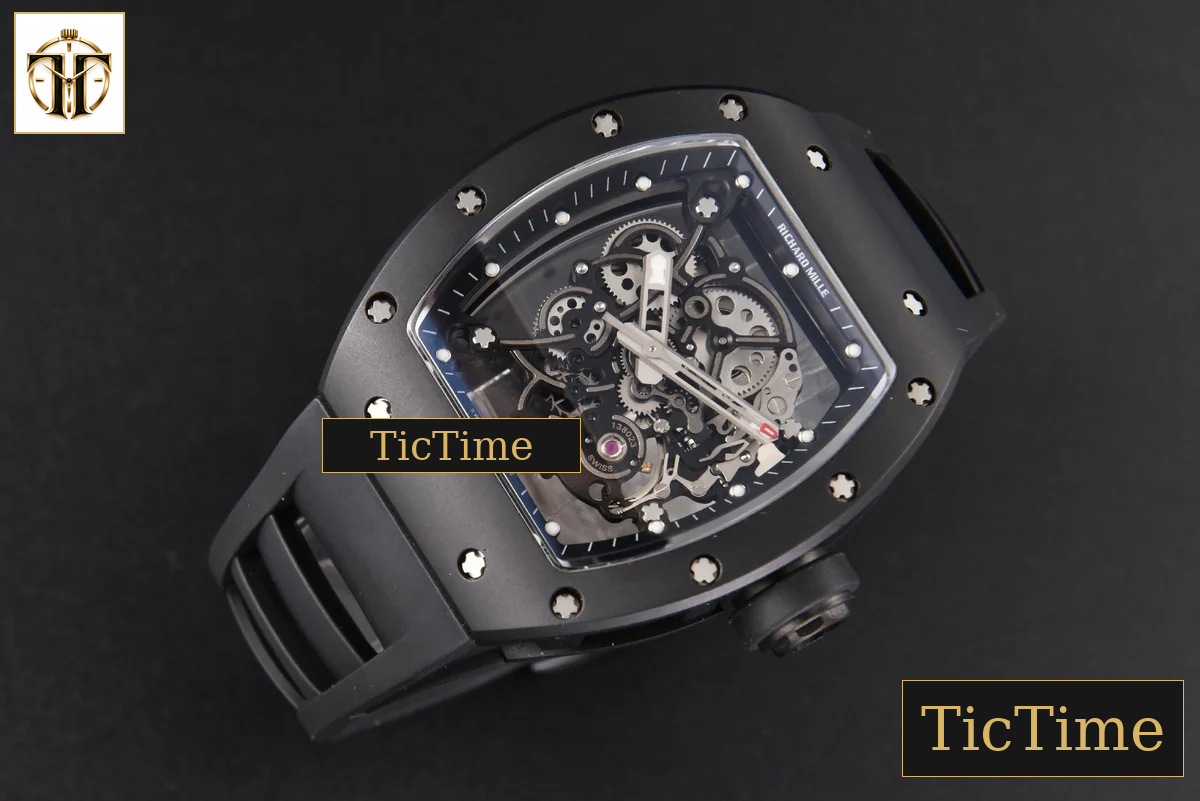 RM055 47.5mm BBRF Ceramic BBR Skeleton Dial Silver Hands Black Rubber Strap RMUL2 — foto 14