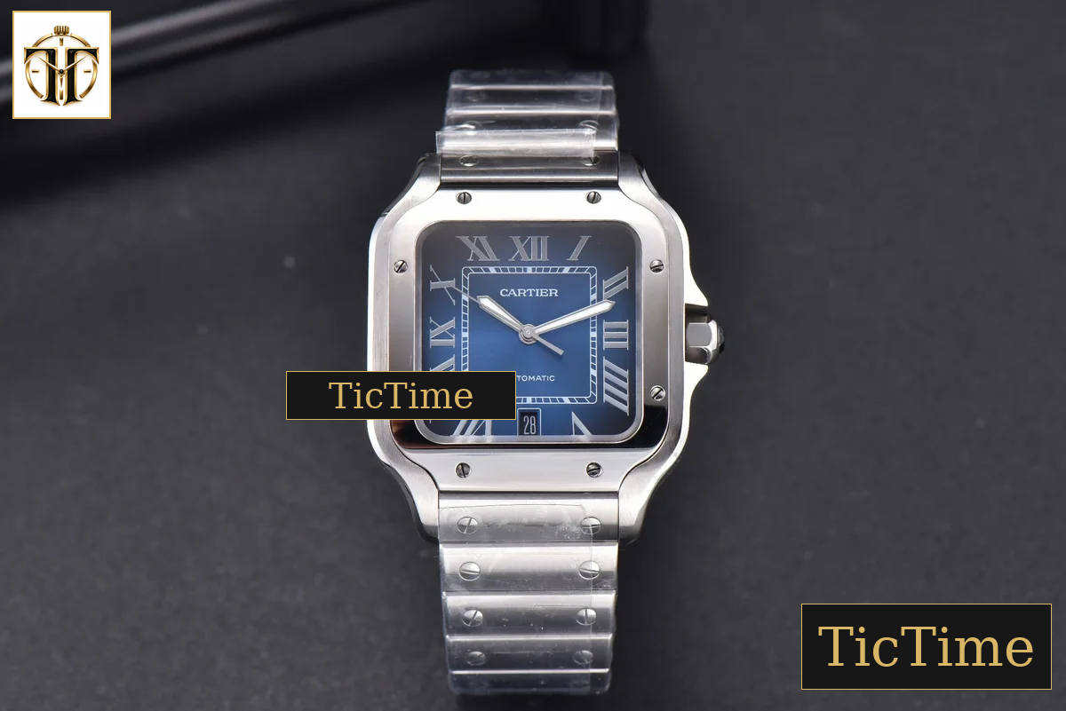 Santos de Cartier XL 40mm BVF Blue Dial SS Bracelet Miyota 9019 — foto 2